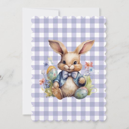 イースターバニーの卵と花ベビーシャワー 招待状 (裏面)