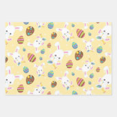 イースターバニーの卵と花 ラッピングペーパーシート (正面)