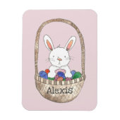 イースターバニーの卵のバスケットあなたの名前を追加 マグネット (縦)