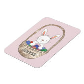 イースターバニーの卵のバスケットあなたの名前を追加 マグネット (左側)