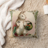 イースターバニーの卵の傘のユリのカゴのニンジン クッション (ブランケット)