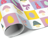 イースターバニーの卵の弓パターン ラッピングペーパー (ロールコーナー)