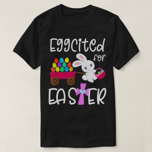 イースターバニーの卵の狩りのおもしろい卵 Tシャツ (デザイン正面)