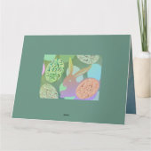 イースターバニーの卵を青い緑に カード (裏面)