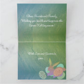 イースターバニーの卵を青い緑に カード (内部)