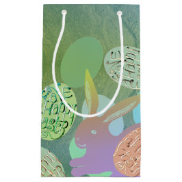 イースターバニーの卵を青い緑に スモールペーパーバッグ