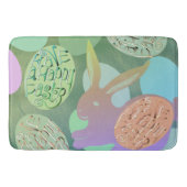 イースターバニーの卵を青い緑に バスマット (正面)
