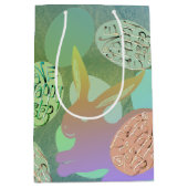 イースターバニーの卵を青い緑に ミディアムペーパーバッグ (正面)