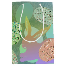 イースターバニーの卵を青い緑に ミディアムペーパーバッグ