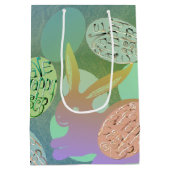 イースターバニーの卵を青い緑に ミディアムペーパーバッグ (裏面)