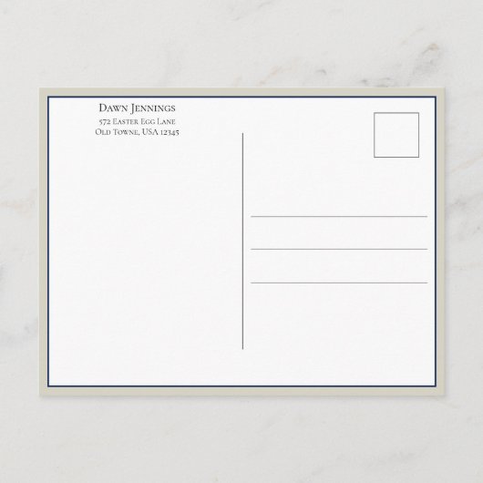 イースターバニーの可愛いヴィンテージ ポストカード (裏面)