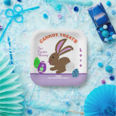 イースターバニーの名前のニンジンのトリート ペーパープレート (パーティー)