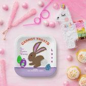 イースターバニーの名前のニンジンのトリート ペーパープレート (パーティー)