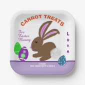 イースターバニーの名前のニンジンのトリート ペーパープレート (正面)