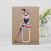 イースターバニーの女の子がラウンドエッジキューブに座って シーズンカード (スタンド正面)