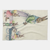 イースターバニーの子ども着色卵 キッチンタオル (横)