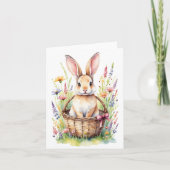 イースターバニーの水の色イースターカード3 サンキューカード (正面)