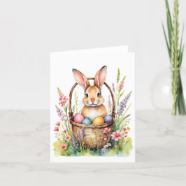 イースターバニーの水の色イースターカード サンキューカード