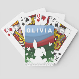 イースターバニーの漫画紙カット春 トランプ