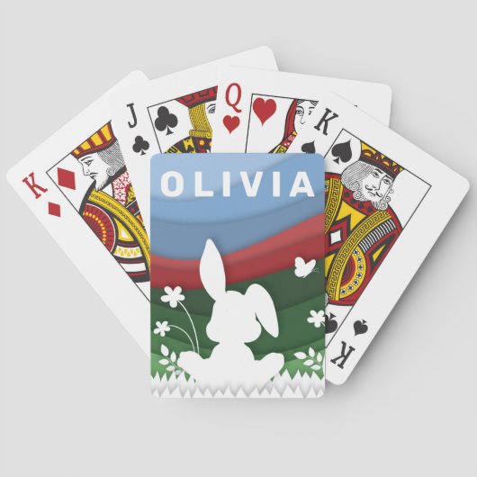 イースターバニーの漫画紙カット春 トランプ (裏面)