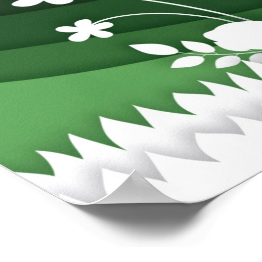 イースターバニーの牧草地の緑の赤い春自然 ポスター (角)