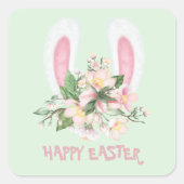 イースターバニーの耳とイースターユリ スクエアシール (正面)