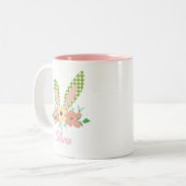 イースターバニーの耳と名前をカスタムする ツートーンマグカップ (正面左)