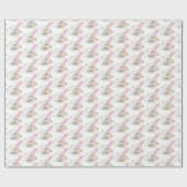 イースターバニーの耳と花 ラッピングペーパー (フラット)