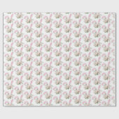 イースターバニーの耳と花 ラッピングペーパー (フラット)