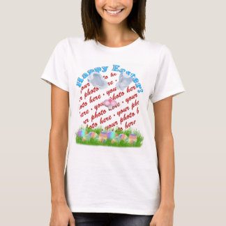 イースターバニーの耳のフォトフレーム Tシャツ