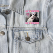 イースターバニーの耳を着たかわいい白犬の写真 缶バッジ (インサイチュ)