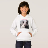 イースターバニーの耳を着た白い子犬の写真 (正面フル)