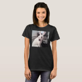 イースターバニーの耳を着た白い子犬の写真 Tシャツ (正面フル)