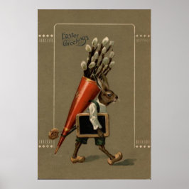 イースターバニーの花 ポスター