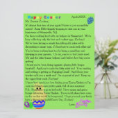 イースターバニーの雛ストライプの卵からの手紙 シーズンカード (スタンド正面)