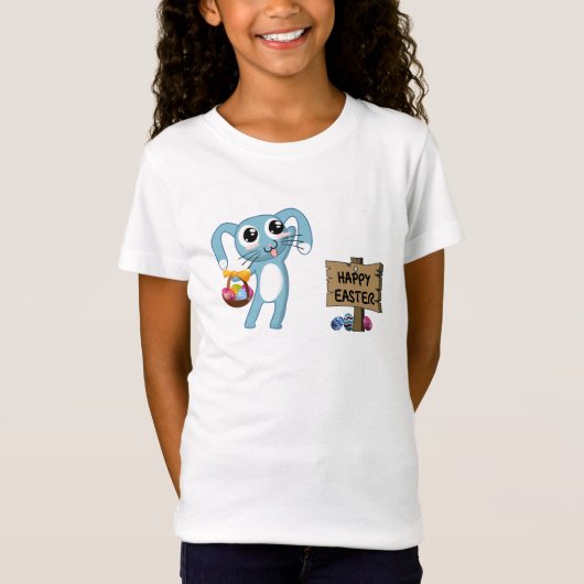 イースターバニーの願いハッピーイースター Tシャツ (正面)