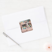 イースターバニーの驚き スクエアシール (封筒)