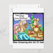 イースターバニーはウッドチャックおもしろいだ シーズンポストカード (正面/裏面)
