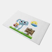 イースターバニーはハッピーイースターを願う ドアマット (アングル)