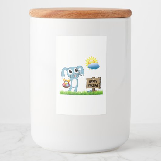 イースターバニーはハッピーイースターを願う フードラベル (正面)