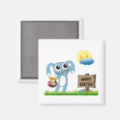 イースターバニーはハッピーイースターを願う マグネット (正面/裏面)