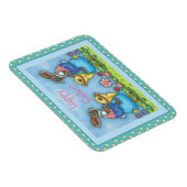 イースターバニーは、青い卵の可愛い雛に乗って、ウィムシー マグネット (右側)