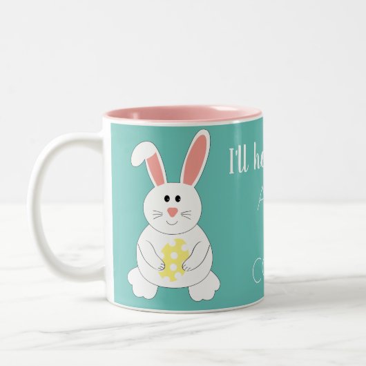 イースターバニーまたは春をテーマにしたギフト ツートーンマグカップ (左)