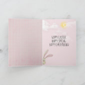 イースターバニーをギンガムで覗く カード (内部)