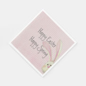 イースターバニーをギンガムで覗く スタンダードランチョンナプキン (角)