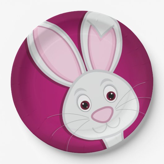 イースターバニーを隠す ペーパープレート (正面)