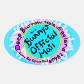 イースターバニーアドレス卵形の郵便切手 楕円形シール (正面)