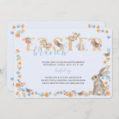 イースターバニーアンドバタフライスイートフローラブランチ 招待状 (正面/裏面)
