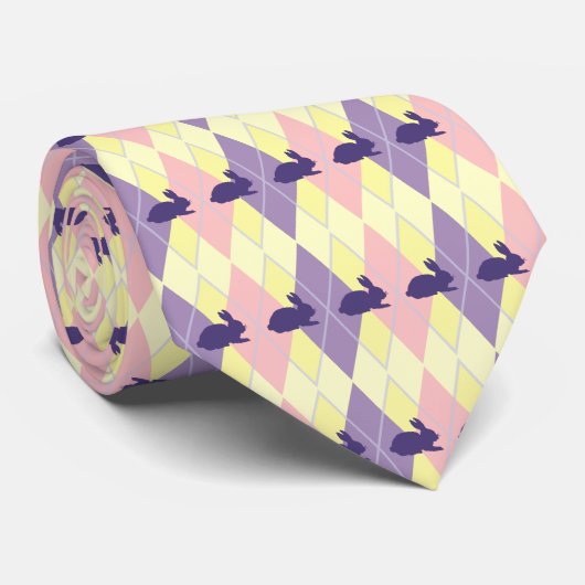 イースターバニーアーガイルタイ ネクタイ (ロール)
