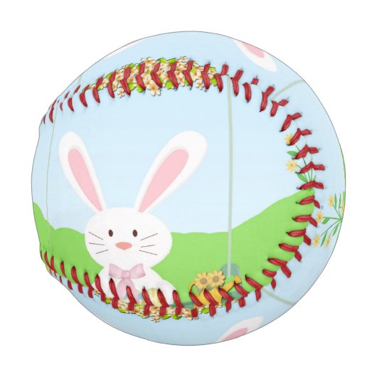 イースターバニーイラストレーション 野球ボール (正面右)